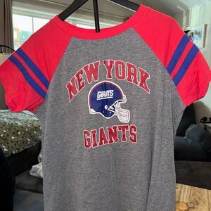 New York Giants Raglan T-Shirt - Red and Gray